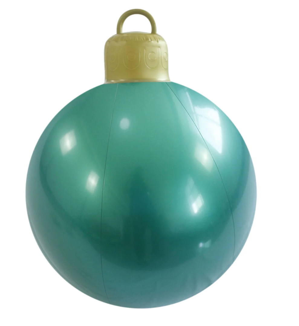 Jetec 4 Pcs Giant Inflatable Christmas Ball Large Xmas Inflatable Ornaments PVC Outdoor Holiday Blow Ball Outside Yard Lawn Porch Decorations 