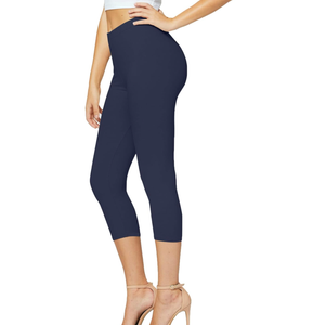 Conceited Capri Leggings for Women - Soft - High Waist Tummy Control - Essential - Regular and Plus Size - Navy Blue -XXL