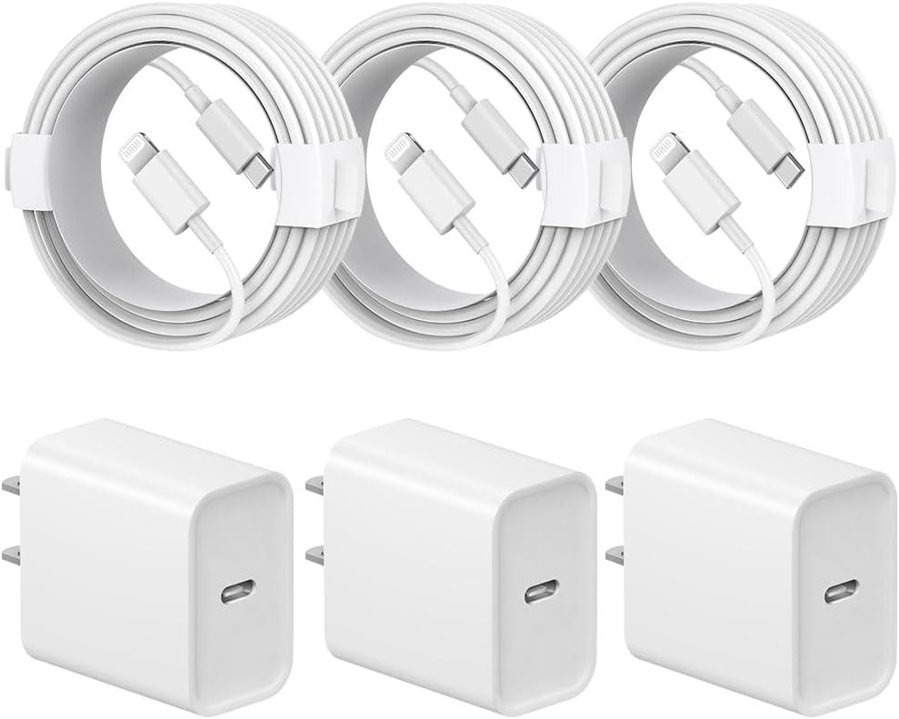 iPhone 14 13 12 11 Charger Fast Charging iPhone Fast Charger 3-Pack 20W iPad Charger 6FT C Chargers Fast Charging Cord Whit iPhone 14/14 Pro Max/13 Pro/13/12 Mini/12 Pro Max/11 Pro Max/Xs and iPad