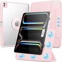 SPARIN Case for iPad Pro 13 inch 2025/2024-M4 M5 with Pencil Holder, Detachable Magnetic Hybrid Protective Cover, Portrait/Landscape Stand, Durable Protection, Auto Wake/Sleep -Pink