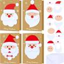 Dispowreath 24 Pcs DIY Christmas Card Making Kits with Envelopes DIY Christmas Craft Make Your Own Santa Claus Greeting Card Making Supplies for Holiday Xmas Party Decoration Favor