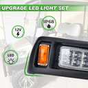Lochnchn LED Headlight Tail Light Kit Compatible with Club Car DS Golf Carts 1993-UP 12V Street Legal Light Kit with Turn Signal Wire Harness Compatible with Club Car DS for Gas and Electric
