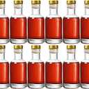 Kaachli Clear Glass Bottles 3 oz - 100ml [Pack of 12] for Wine Beverages Drinks Oil Vinegar Kombucha Beer Water Soda with Cork Stopper Airtight Lid
