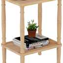LUCKNOCK Solid Wood Side Table, Small Vintage End Table, Narrow Couch Side Table with Storage, Skinny Nightstand Bedside Table for Small Spaces, Bedroom, Living Room, Farmhouse, No-Tool Assembly., 15.7 inches x 11.8 inches x 20.8 inches
