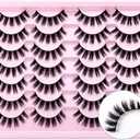 SQYlashes Natural Lashes Wispy Cat Eye False Eyelashes Short  14 Pairs, G81 2Pcs