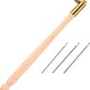 Meekoo Tambour Hook with 3 Needles 70# 90# 100# Tambour Embroidery Kit Tool Crochet Hook Kit Sequin Beads Needle Set for Embroidery Sewing Crafting Handmade Artwork Making Gifts for Protect Hands(1)