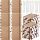 Fulmoon 30 Set Small Spiral Notebooks A6 with Pens Bulk, Multicolor 4" x 6" Pocket Notebooks Mini Lined Journals 50 Sheets for Back to School Supplies Students Rewards Office Gifts (Kraft White)
