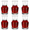 5 Pack Single Serving Wine Carafe Glass Small Mini Carafe Individual Wine Refill Decanter for Dinner Parties Tastings Bars Restaurants (6.5 oz)