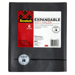 Scotch Expandable Polly Mailer 10x12.9in, Pack of 3