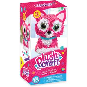 The Orb Factory PlushCraft Kitty 3D Kit, Pink/White/Blue, 5" x 4" x 10" (72889)