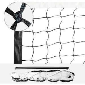 Professional Volleyball Net Heavy Duty Replacement Net - 32x3 FT - Steel Cable & Reinforced Dowels, 4" Square Mesh - for Outdoor Indoor, Backyard, Beach, Court, Pool, Park, School, Drills