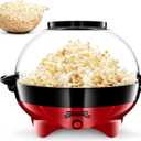 Gadgy Popcorn Machine 800W Electric Hot Oil Popcorn Maker with Non-Stick Plate, Lid & Stirrer Large 24-Cup Popper for Home, Parties, Movie Night Butter, Sugar & Spice Compatible