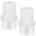 2 Pieces Pool PVC Fitting Tube Fitting Adapter Barbed Hose Fittings Barbed x NPT Male for Industrial Tube Portable Water Garden Kitchen Hose Swimming Pool Pump(1-1/2",White,2 Pcs)