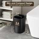 CEROELDA Small Bathroom Trash Can, 2.6 Gallon Slim Mini Garbage Can Small Trash Bin Plastic Waste Basket for Dorm Room, Bedroom, Office, Toilet (Black)