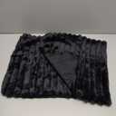 ZLINA Set of 2 Black Faux Fur Decorative Throw Pillow Covers Fluffy Striped Pillowcase Cushion Covers 18 x 18 Inch Decor Sofa Couch Bedroom