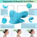 Neck Hump Corrector, Neck Stretcher Cervical Traction for Muscle Relax, Cervical Traction Device for TMJ Pain Relief, Spine Corrector, Shoulder Relief Device (Blue)