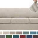 Turquoize 4 Piece Sofa Covers for 3 Cushion Couch Sofa Slipcover Soft Couch Cover for Dogs-Washable Sofa Furniture Covers with 3 Individual Large Cushion Covers (XL Sofa, Island Fossi)