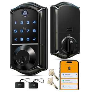 Veise VE017 Fingerprint Smart Door Lock, App Control, 8-in-1 Keyless Entry, Auto Lock, Emergency Power Port, Electronic Touchscreen Keypad, Biometric Smart Locks for Front Door, Matte Black