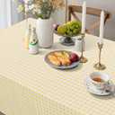 ShinyBeauty 54x108'' Yellow Buffalo Plaid Tablecloth - Checkered Gingham Cotton Blend, Indoor/Outdoor Use, Perfect for Dining, Parties, and Picnics