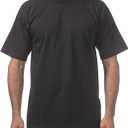 Pro Club Men's Heavyweight Cotton Short Sleeve Crew Neck T-Shirt (XX-Large, Black)