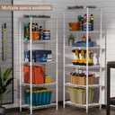 SINGAYE 5 Small Wire Shelves Kitchen Pantry Close Home Organizers and Storage Bathroom Shelf Laundry Room Organization Adjustable Book Metal Garage Shelving Unit, 5-Tier 9.92"D X 15.72"W X 55."H
