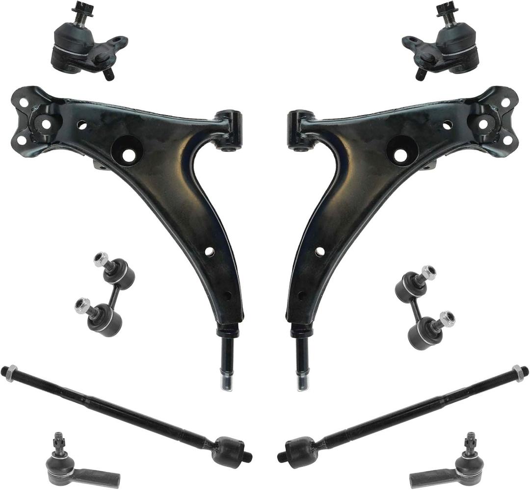 TRQ Front Steering & Suspension Kit Ball Joint Control Arm Sway Bar Stabilizer Link Tie Rod Compatible with 1993-1995 Geo Prizm Toyota Corolla