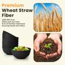 Homienly Unbreakable Big Bowl Set of 8: Alternative to Large Plastic Bowls - 60oz Wheat Straw Bowls for Salad, Soup & Cereal, Microwave & Dishwasher Safe for Everyday Use & Picnics - Black