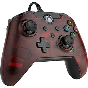 PDP Wired Game Controller - Xbox Series X|S, Xbox One, PC/Laptop Windows 10, Steam Gaming Controller - USB - Advanced Audio Controls - Dual Vibration Videogame Gamepad - Crimson Red