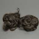 CJL HAIR 2PCS Messy Bun Hair Pieces Wavy Curly Synthetic Updo Chignon Fake Scrunchies Ponytail Extension for Women Ash Grey