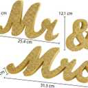 Mr & Mrs Sign for Wedding Table, Wedding Decorations for Reception, Large Wooden Letters Centerpieces Decor for Sweetheart Table, Ceremony, Anniversary, Party and Valentine's Day(Golden)