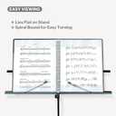 CRANBURY Sheet Music Folder 8.5x11 - Dual Use Music Holder (Blue), Store Pages Inside 24 Protective Sleeves or Annotate Exposed Pages, Music Binder with Spiral Binding Stays Opens and Lays Flat