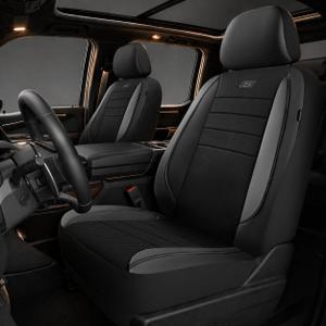 Skechers Air-Cooled Memory Foam Seat Covers,Mesh Thick Car Seat Covers,Piping Leather Car Seat Covers Front Seats,Airbag Compatible,Automotive Comfort Universal FitMost Cars,Vans,Truck,SUV,Black