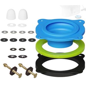 Wax Ring Kit for Toilet Installation - Elastic Rebound Wax-Free Gasket, Reusable Toilet Seal Ring Stops Leaks & Odors, Fits Uneven Floors - No Wax Rubber DIY Kit for 3"/4" Drain, Ideal for Homeowners