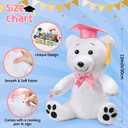 Zomiboo Graduation Bear Autograph Stuffed Animal 2026 Smooth Fabric Stuffed Bear Toy with Congrats 12 Inches Grad Plush Autograph with Marking Pen Gold Tassels for Graduate Student Party(Pink)