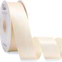 Ribbli Ivory Satin Ribbon Double Faced Satin 1-1/2 Inch x Continuous 50 Yards-Cream White Ribbon for Gift Wrapping Crafts Wedding Decoration Bows Bouquet Floral Arrangement