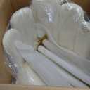 Vanity Chair for Makeup Room - Midcentury Modern Accent Chair for Living Room Bedroom, Makeup Chair with Back Support Velvet Chair with Gold Legs (Cream) (Beige)