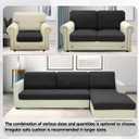 ZNSAYOTX Stretch Individual Cushion Covers Sofa Cushion Couch Seat Covers Slipcovers Soft Replacement Unique Pattern Furniture Protector with Elastic Bottom (Black, 3 Pc Cushion Cover)