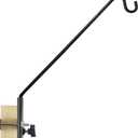 MIXXIDEA Extended Fence Deck Hook Rail Hook Heavy Duty Bird Feeder Hook, 360 Degree Rotary and Length Adjustable Plant Bracket for Bird Feeders, Planters, Suet Baskets, Lanterns, Wind Chimes and More (43in Long Fence Hook-1 Pack)