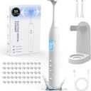 Voraiya Electric Flosser for Teeth Dental Floss 3 Modes + 50 Replacement Heads | Tongue Scraper | Gum Care | Water Flosser Alternative | Dentist Invented Dental Flosser for Adults & Kids (White)