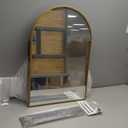 Medicine Cabinets for Bathroom, Brush Gold Arched Medicine Cabinet Recessed or Surface Wall-Mounted,Modern Bathroom Vanity Mirror with Storage, Mirrored Cabinet with Adjustable Shelves,20x30 Inch