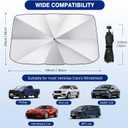 Windshield Sun Shade Umbrella, 55" x 31" Car Sun Shade Windshield Cover, Foldable Car Front Window Protector for Cars, SUVs, Hatchback
