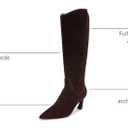 Naturalizer Women's Emily Knee High Boot Chocolate Bar Brown Leather 7.5 M