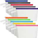 10 Pieces Cotton Canvas Makeup Bag with Bottom and Strap, Multi-Purpose Cosmetic Bag with Zipper Travel Toiletry Pouch, Blank DIY Craft Bag Pencil Bag (Multicolor 01, M) (MN-WB07)