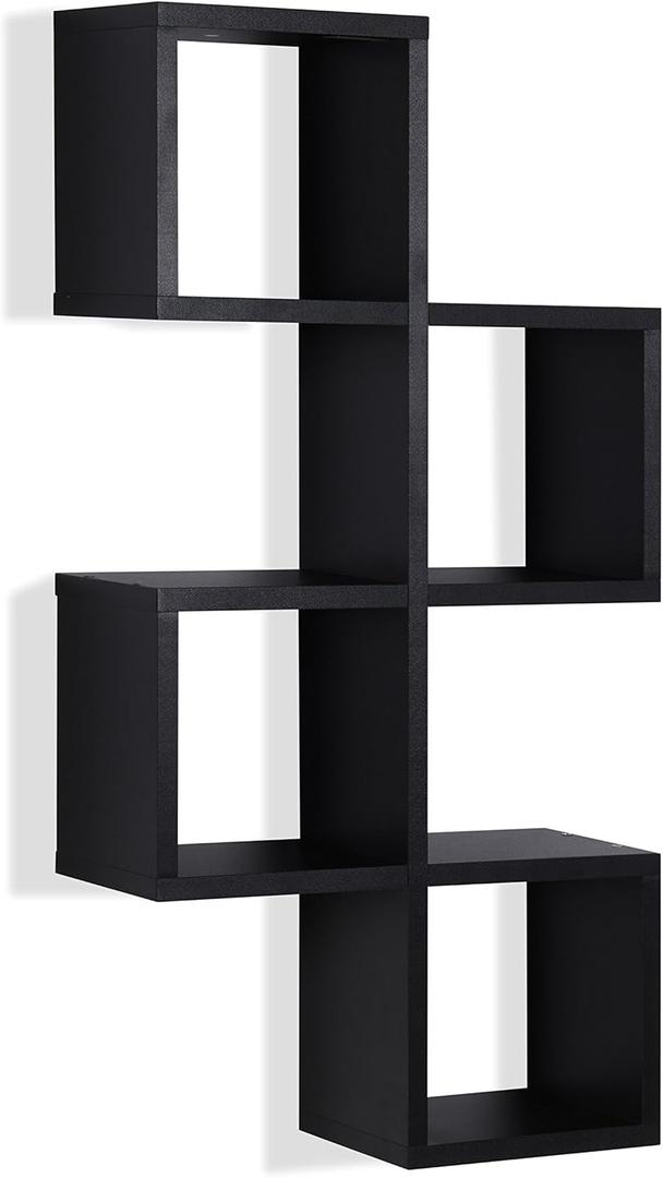 Danya B. Cubby Chessboard Wall Shelf – Black