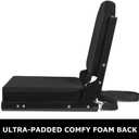 Stadium Seats for Bleachers, Bleacher Seats with Ultra Padded Comfy Foam Backs and Cushion, Wide Portable Stadium Chairs with Back Support and Shoulder Strap, 1 Pack, Black, Large - 17.7"W x 14.6"D x 15.9"H