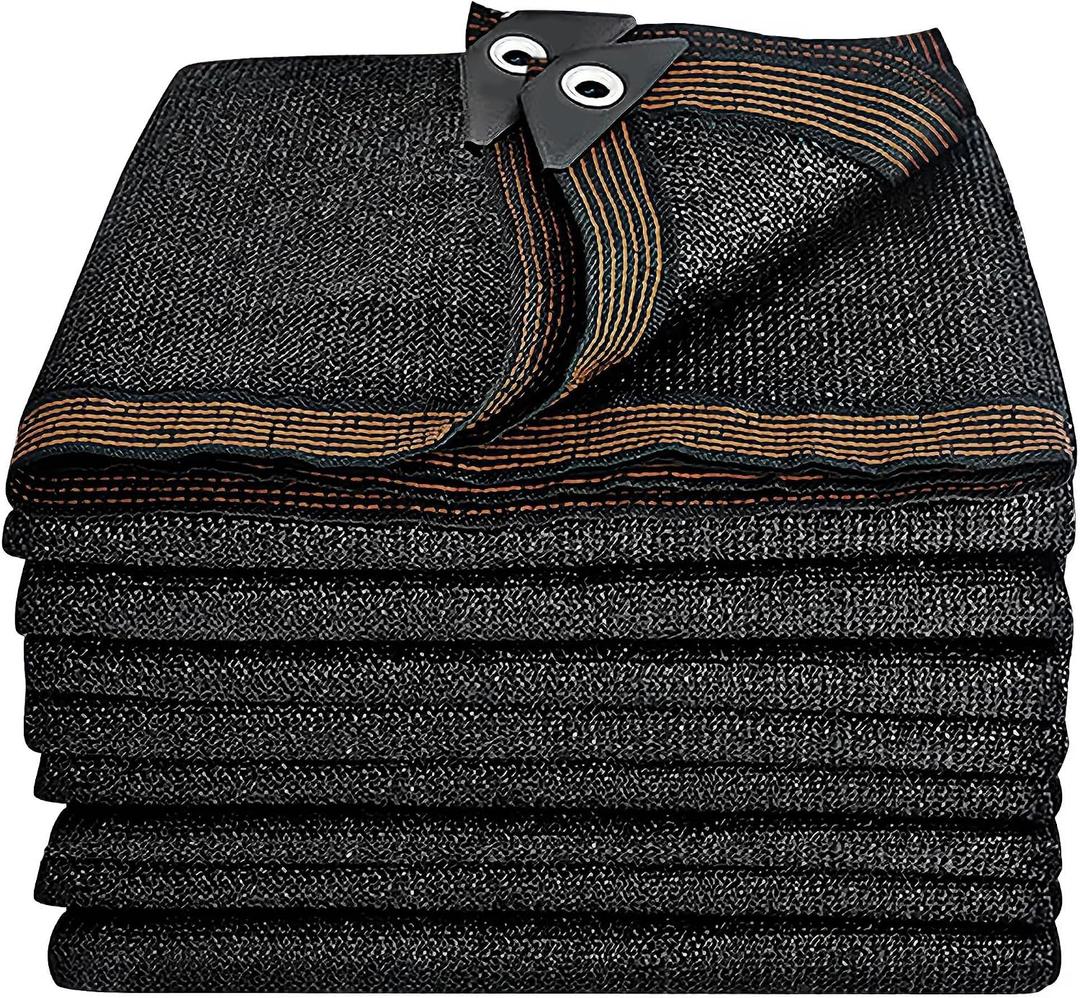 Shade Cloth, 20FT X 48FT 90% Black Outdoor Woven Sun Shade with Grommets, Durable