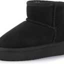 Hehainom Girls Boots Kids Snow Boots Winter Faux Fur Lined Warm Shoes Toddler Little Big Kid Ankle Booties (Blacksuede), Size: 4 Big Kid