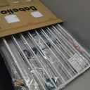 Babelio Baby Gate for Stairs, Kitchen & Doorways, 26-43" W 28" H No Bottom Bar| Easy Installation| One-Handed Operation| Auto-Close| Hardware Mount (Drill Needed) Safety Dog/Pet Gate Indoor (White)