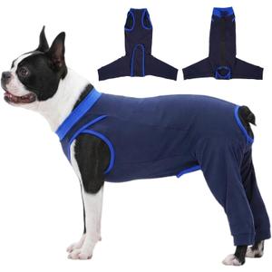 Comfortable Dog Surgery Recovery Suit with Rear Leg Sleeve to Stop Licking, Body Dog Recovery Suit Female, Protective Dog Pants, Neutering Recovery Suit for Male Dogs, Navy L