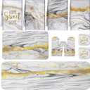 10 Pcs Marble Farmhouse Kitchen Decor Accessories Set Marble Kitchen Dish Towels Rugs Oven Mitts and Pot Holders Sets for Cooking Baking Daughter Mom Gift(White)